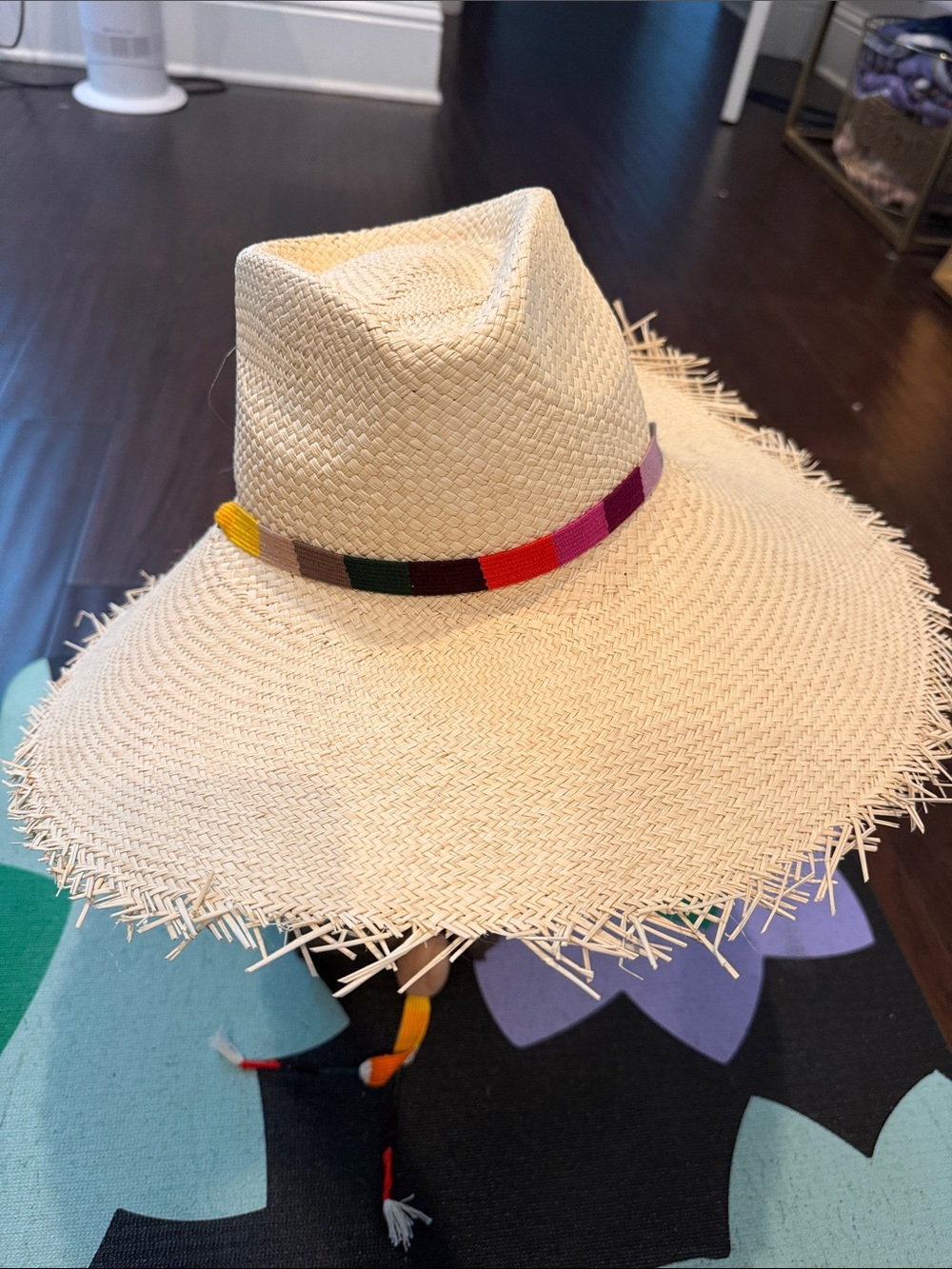 Sunshine Tienda Straw Sun Hat with Multicolor Band - Natural xs/s